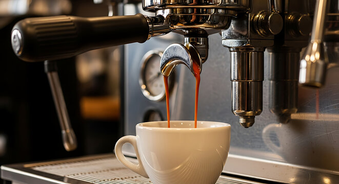 Enjoy rich, aromatic espresso freshly brewed in a pristine white cup, perfect for coffee lovers, cafes, and showcasing morning routines or coffee break moments, a vibrant caffeine boost