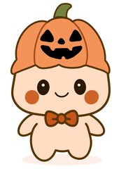 Mochimello Cute Halloween with Pumpkin Hat