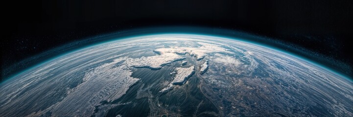 Capturing the breathtaking view of Earth from space with vibrant clouds and a clear horizon
