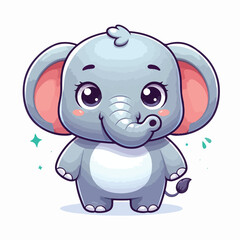 Cute Elephant Vector Illustration