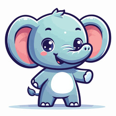 Cute Elephant Vector Illustration