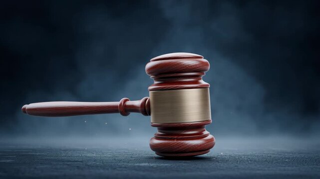A close-up of a judge&rsquo;s gavel striking down on a capsule pill, symbolizing drug control laws. Medicine regulation by law and legal drug enforcement.