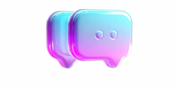 A survey chat speech bubbles with question mark symbol. Clarification, question, FAQ, QA concept. Survey reaction 3d icon illustration isolated on tra