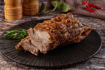 Baked pork sirloin with spices