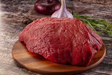 Raw red beef meat fillet