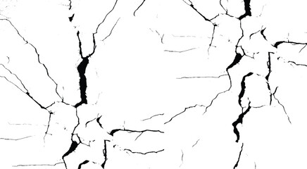 crack ground for abstract background on white background
