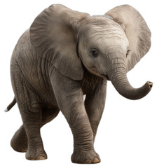 Fototapeta premium Éléphanteau sur fond transparent