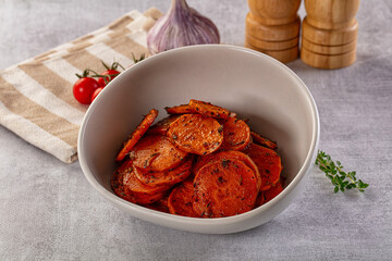 Tasty baked sweet potatoes with spices