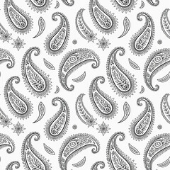 Vintage Monochrome Paisley Texture Elegant Crescent