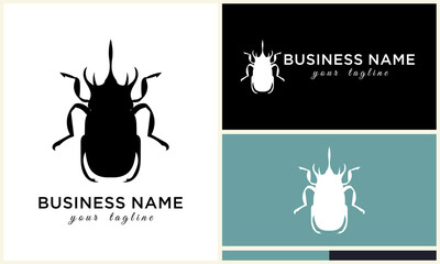 Beetle logo with business card mockups.