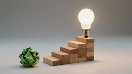Illustration The glowing electric light bulb represents a bright idea of innovation and creativity