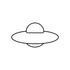Outline of a flying saucer ufo on transparent background
