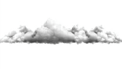 Gray Cloud Formation on White Background for Weather and Atmospheric Concepts