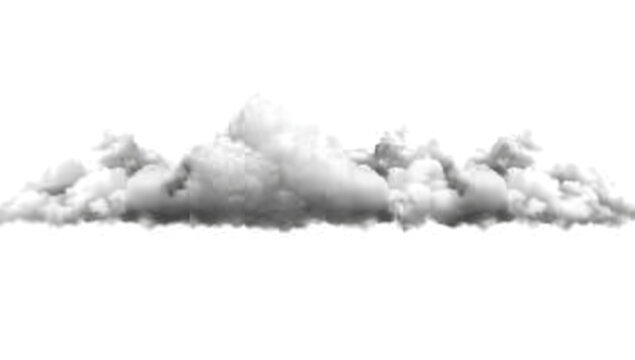 Gray Cloud Formation on White Background for Weather and Atmospheric Concepts