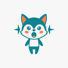 The flat design concept for the Amazement expression cartoon character.