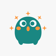 The flat design concept for the Amazement expression cartoon character.