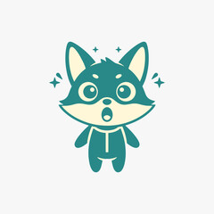 The flat design concept for the Amazement expression cartoon character.