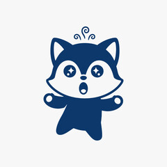 The flat design concept for the Amazement expression cartoon character.