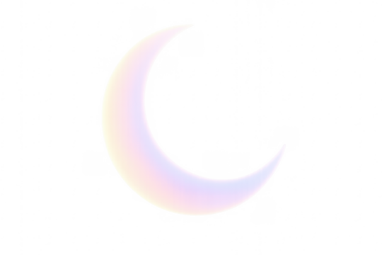 Crescent moon 3d render pastel gradient, transparent background - Powered by Adobe