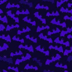 Flying Bats Seamless Halloween Pattern