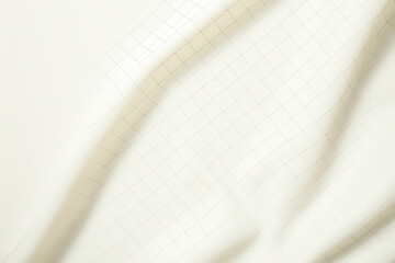 Abstract White Cloth with Subtle Speckled Texture and Fluid Curved Lines