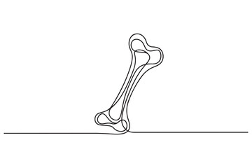 Human bone icon continuous one line drawing. Vector illustration. one line Icon drawing with white background