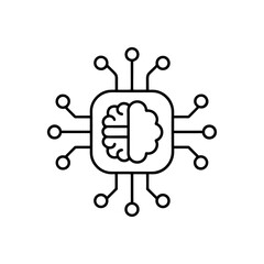 Brain inside circuit outline