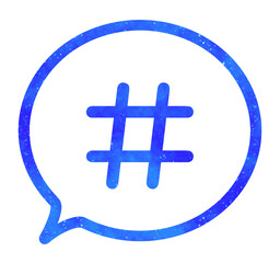 青い星空｜ハッシュタグの吹き出し