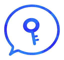 青い星空｜鍵アイコンの吹き出し