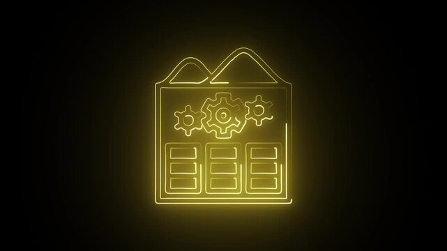Glowing Neon Recommender Icon Isolated on Black Background. HD Video Motion Graphic Animation
