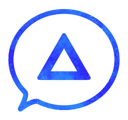 青い星空｜シンプルな三角マークの吹き出し