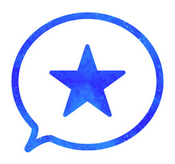 青い星空｜シンプルな星マークの吹き出し