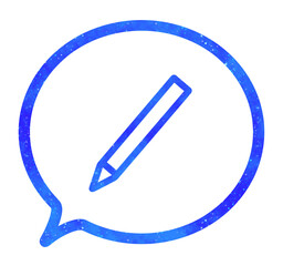 青い星空｜えんぴつアイコンの吹き出し