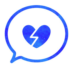 青い星空｜ひび割れたハートマークの吹き出し