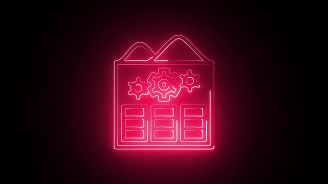 Glowing Neon Recommender Icon Isolated on Black Background. HD Video Motion Graphic Animation