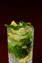 Glass of Mojito on Dark Background