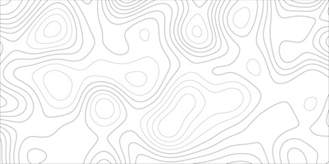 Ocean topographic line map with curvy wave isolines vector illustration. Abstract topographic contours map background, Vector contour topographic map. Cartography texture abstract banner use.	