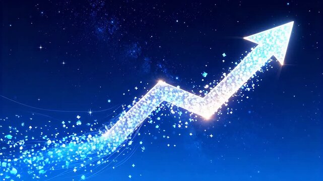 Upward arrow in starry space