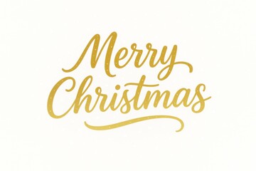 Merry Christmas elegant golden glitter text calligraphy script on a clean white background for holiday greeting cards and festive designs.