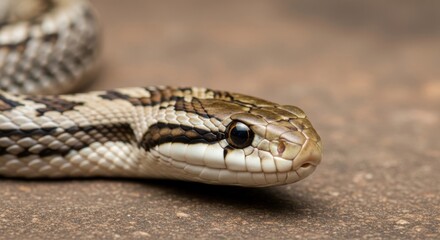 Obraz premium A captivating close up of a serpent face scales and patterns detail