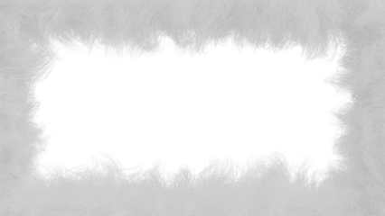 白いファーで囲まれた長方形のフレーム背景。フワフワの柔らかい印象の3DCG壁紙素材