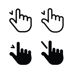 Obraz premium Vector silhouette icon set hand gestures for touchscreen navigation scalable eps graphics silhouette White background