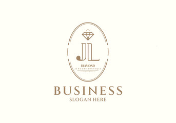 Initial Elegant JL Diamond Business Logo for Jewelry Boutique