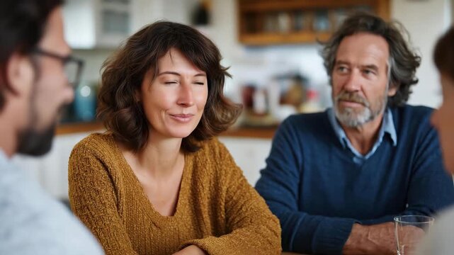 A warm gathering of friends at a dinner table filled with laughter and joy, illustrating the cherished moments shared over food and companionship.