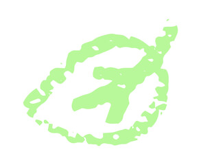 Hand-drawn green leaf sketch with crayons, eco-friendly nature illustration for sustainability, organic products, and design. Vector illustration