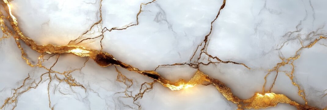 Fototapeta Elegant White Marble with Luxurious Gold Veins Perfect Texture for Premium Designs and Backdrops