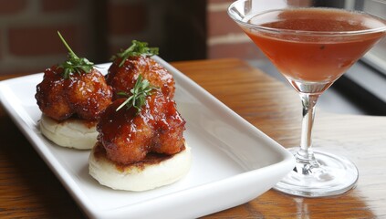 Appetizers and drink