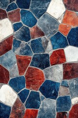 Multi-colored rock wall, abstract mosaic texture