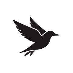 simple minimalist flying bird vector logo