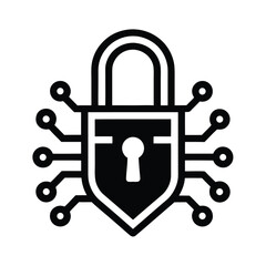Digital Lock Icon Vector Art